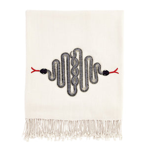 Black Beaded Wool Throw | Jonathan Adler Snake | Oroa.com