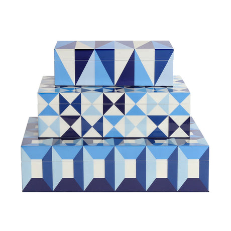 Geometric Pattern Lacquer Box M | Jonathan Adler Sorrento | Oroa.com