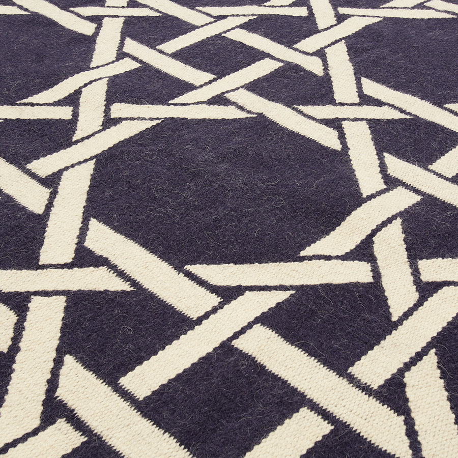 Basketweave Pattern Wool Rug | Jonathan Adler Southampton