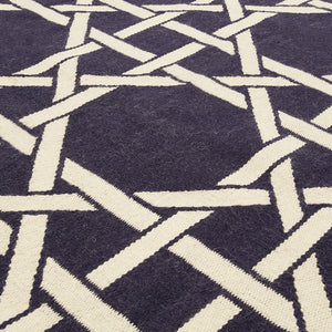 Basketweave Pattern Wool Rug | Jonathan Adler Southampton