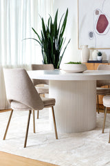 Modern European furniture - Cutout-Back Fabric Dining Chairs (2) - www.oroa.com