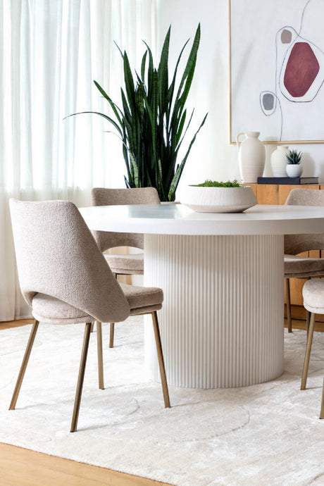 Modern European furniture - Cutout-Back Fabric Dining Chairs (2) - www.oroa.com