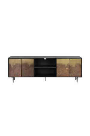 Modern European furniture - Antique Brass Patina 4-Door Cabinet - www.oroa.com
