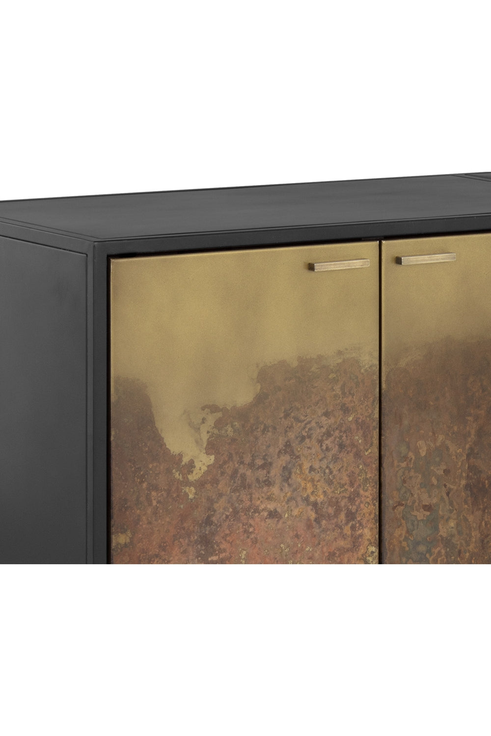 Modern European furniture - Antique Brass Patina 4-Door Cabinet - www.oroa.com