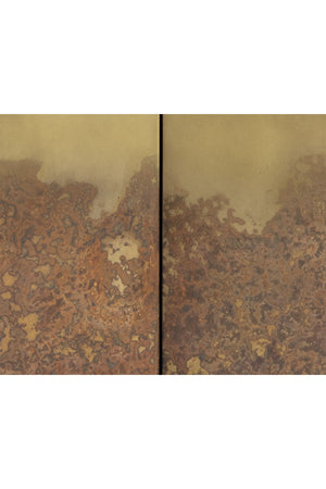 Modern European furniture - Antique Brass Patina 4-Door Cabinet - www.oroa.com