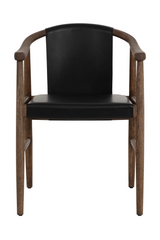 Modern European furniture - Oak Black Leather Dining Chair - www.oroa.com
