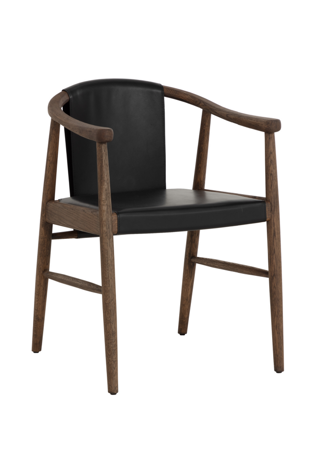Modern European furniture - Oak Black Leather Dining Chair - www.oroa.com
