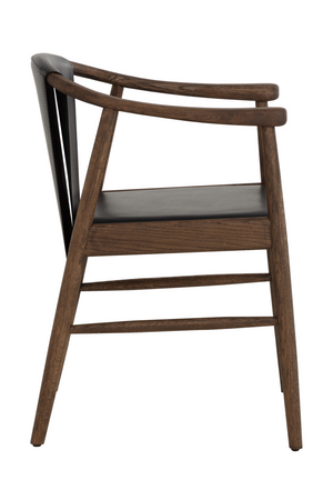 Modern European furniture - Oak Black Leather Dining Chair - www.oroa.com