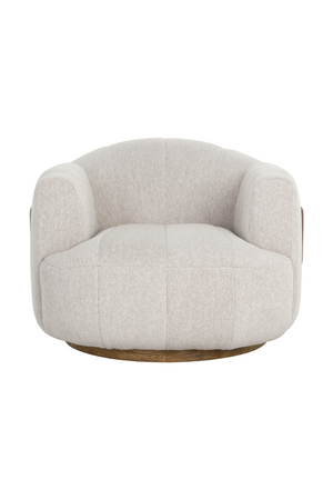 Modern European furniture - Cream Channeled Swivel Lounge Chair - www.oroa.com