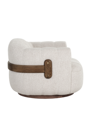 Modern European furniture - Cream Channeled Swivel Lounge Chair - www.oroa.com