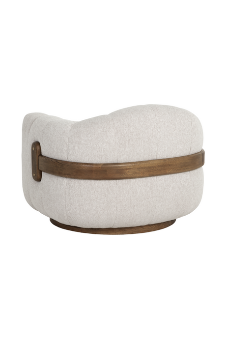 Modern European furniture - Cream Channeled Swivel Lounge Chair - www.oroa.com