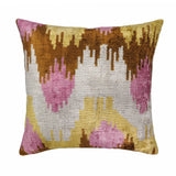 Sunset Tide Silk Velvet Ikat Throw Pillow Cover 20 X 20