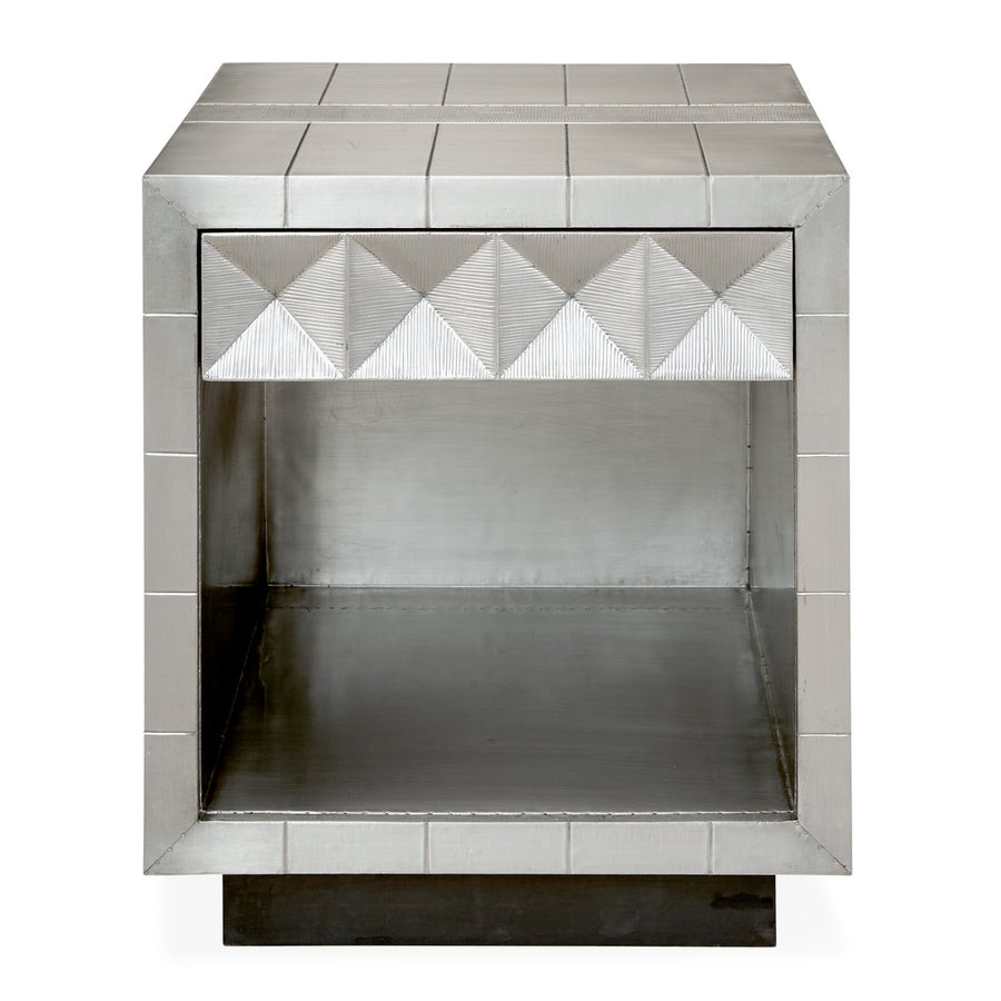 Nickel-Plated Bedside Table | Jonathan Adler Talitha | Oroa.com