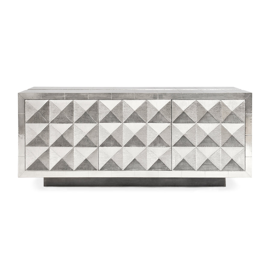 Nickel-Plated Faceted Sideboard | Jonathan Adler Talitha | Oroa.com
