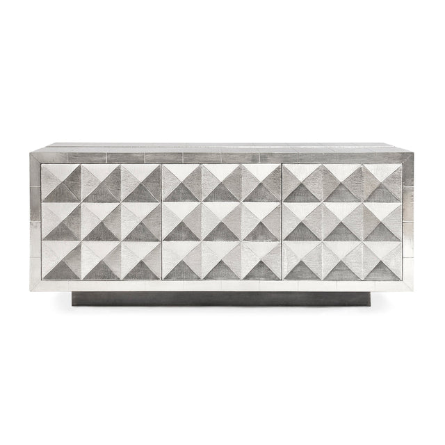 Nickel-Plated Faceted Sideboard | Jonathan Adler Talitha | Oroa.com