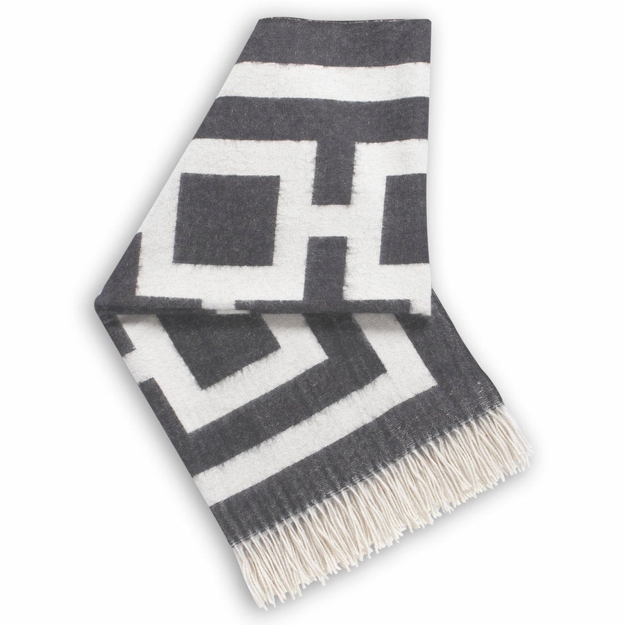 Baby Alpaca Fringed Throw | Jonathan Adler Nixon | Oroa.com