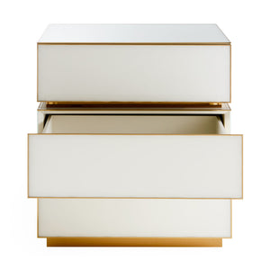 White Glass 3-Drawer Chest | Jonathan Adler Torino | Oroa.com