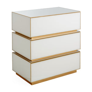 White Glass 3-Drawer Chest | Jonathan Adler Torino | Oroa.com