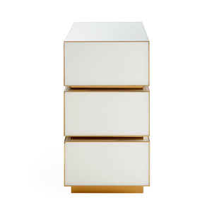 White Glass 3-Drawer Chest | Jonathan Adler Torino | Oroa.com