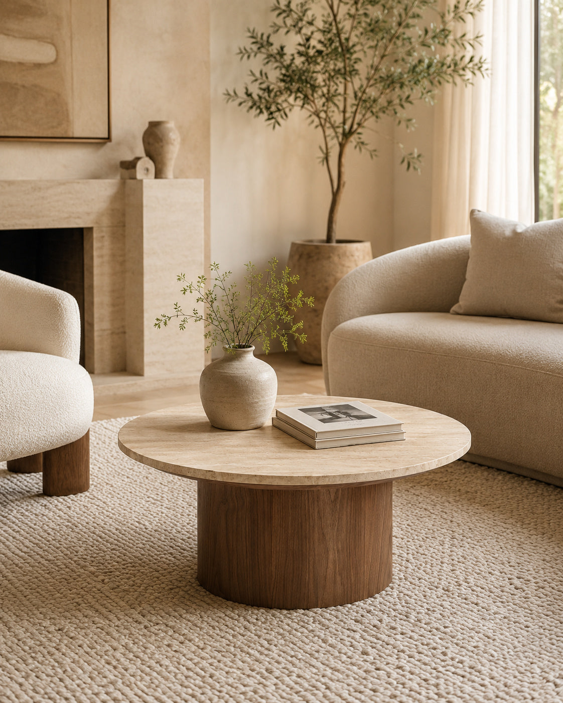 travertine coffee table - oroa