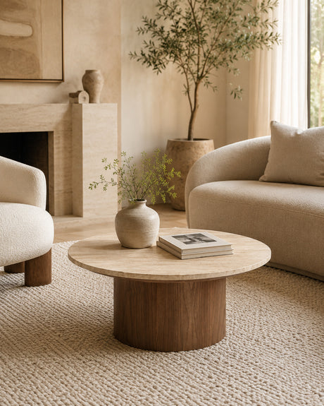 travertine coffee table - oroa