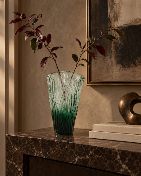 Emerald Ombré Glass Vase | Catchy