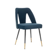 Studded Blue Velvet Dining Chairs, Set of 2 - Catchy - view 1