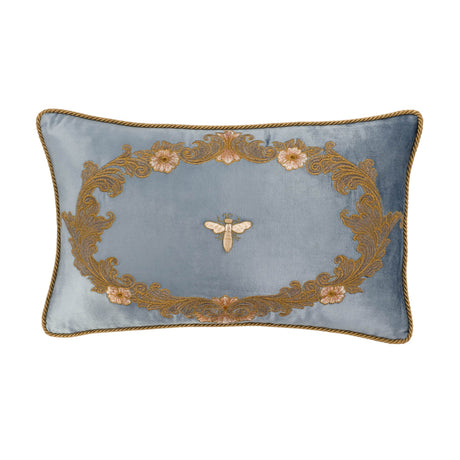 Venice Blue Silk Velvet Throw Pillow Cover 12 X 20