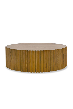   Reeded Walnut Round Coffee Table | Oroa.com