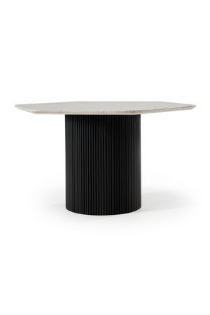   Hexagonal White Marble Dining Table | Oroa.com