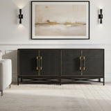 Modern European furniture - Vegan Leather 4-Door Sideboard - www.oroa.com