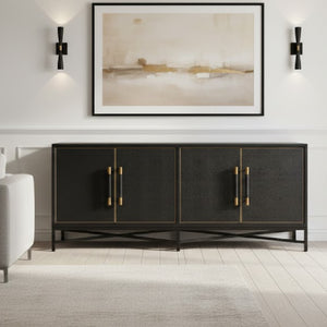 Vegan Leather 4-Door Sideboard | Novi Living Mako | Oroa.com
