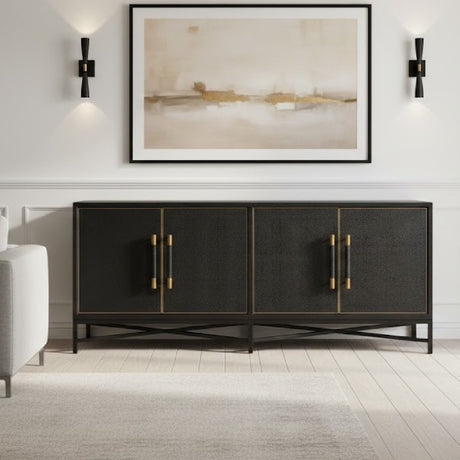 Modern European furniture - Vegan Leather 4-Door Sideboard - www.oroa.com