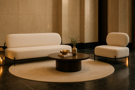 white sofa with black skinny legs - www.oroa.com