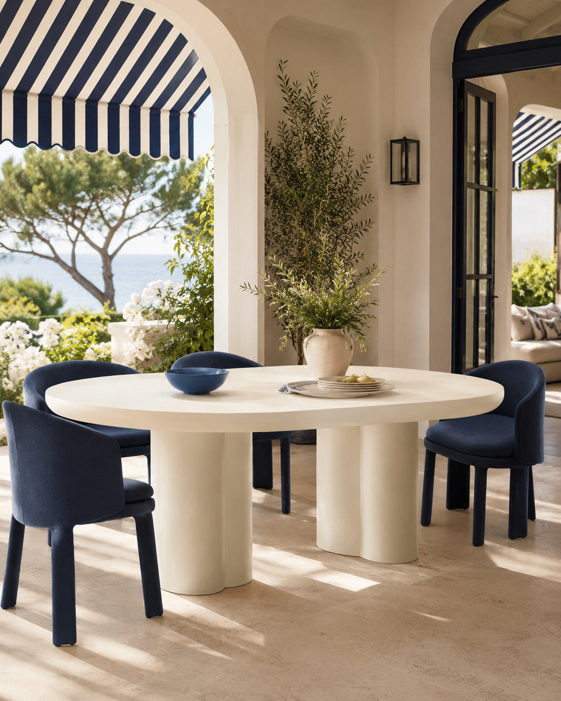 Caspian Oval Concrete Dining Table - OROA