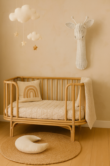 Rattan Giraffe Wall Decor | Handmade Safari Animal Decor