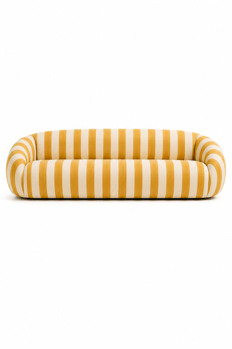 yellow curved striped sofa - oroa.com