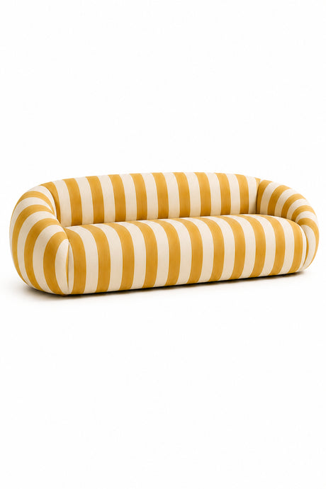 yellow curved striped sofa - oroa.com