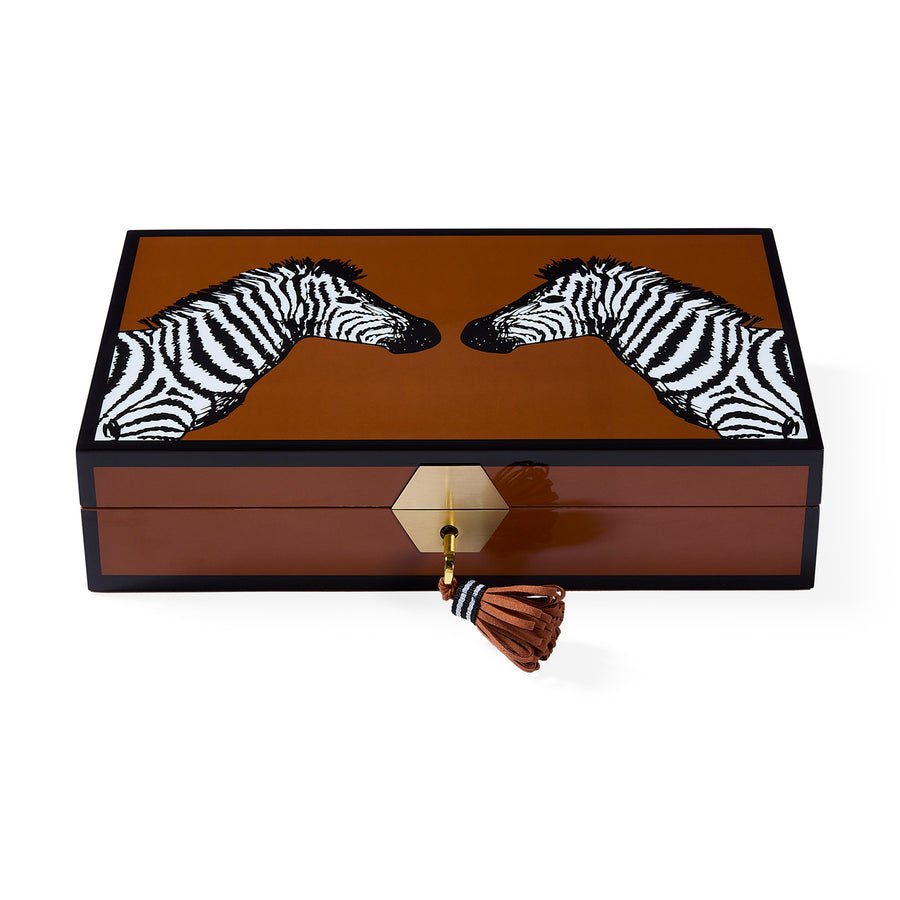 Brown Lacquer Jewelry Box | Jonathan Adler Zebra | Oroa.com