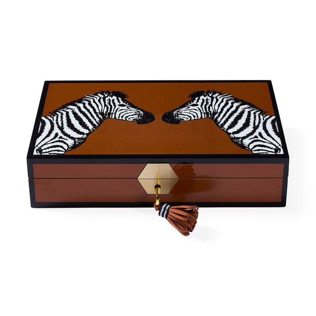 Brown Lacquer Jewelry Box | Jonathan Adler Zebra | Oroa.com