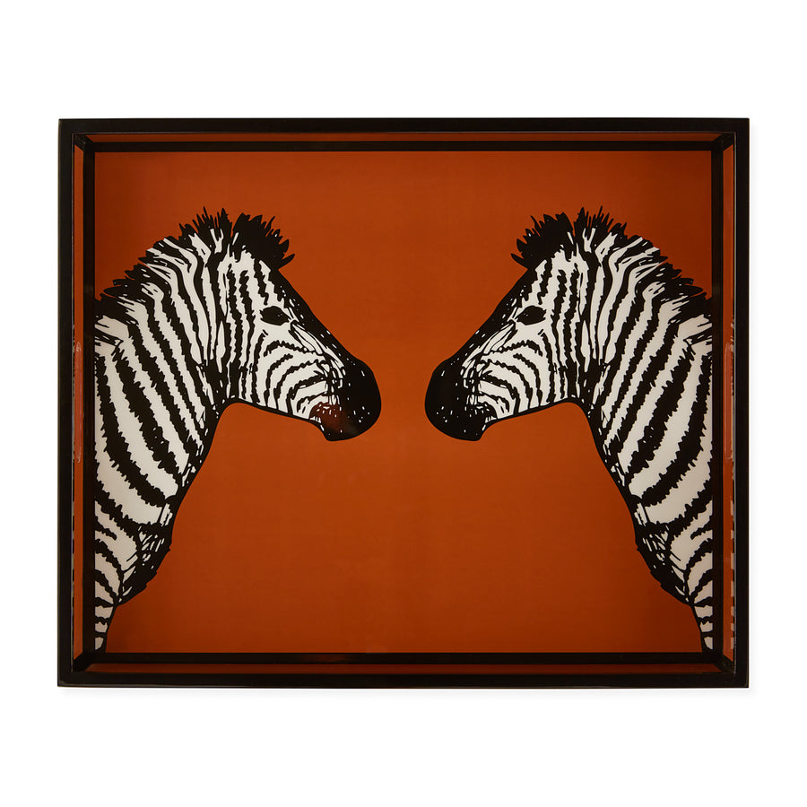 Printed Orange Lacquer Tray | Jonathan Adler Zebra | Oroa.com