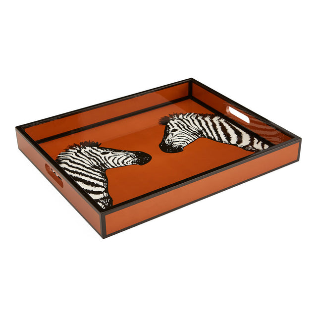 Printed Orange Lacquer Tray | Jonathan Adler Zebra | Oroa.com