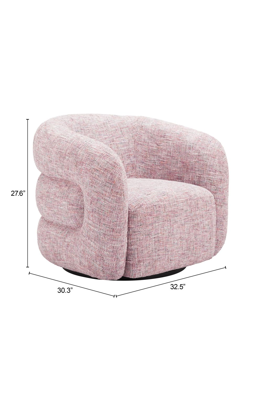   Pink Tweed Swivel Chair | Oroa.com