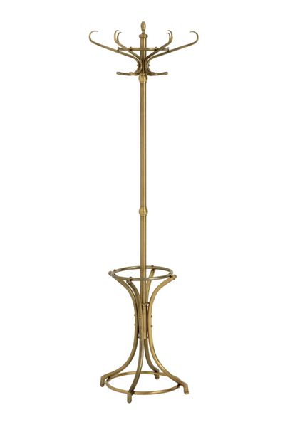 Vintage 70's Brass Umbrella Coat Hook and Key Holder Brass