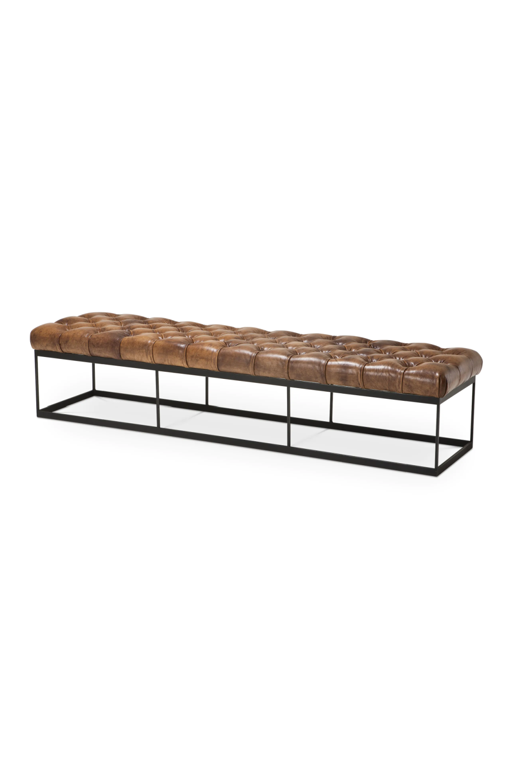 Brown Leather Buttoned Bench | Eichholtz York | Oroa.com