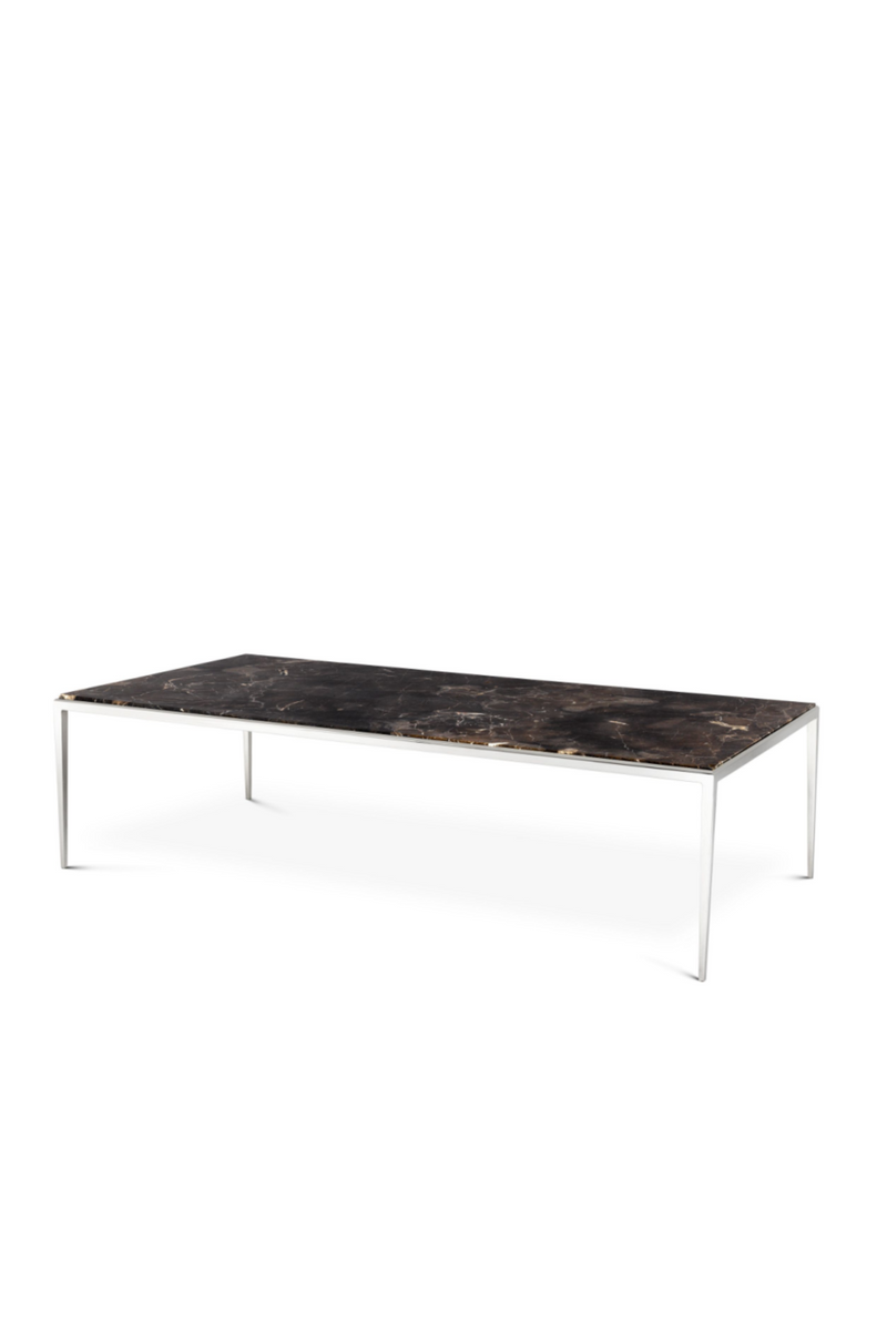 Brown Marble Top Rectangle Coffee Table Eichholtz Henley OROA