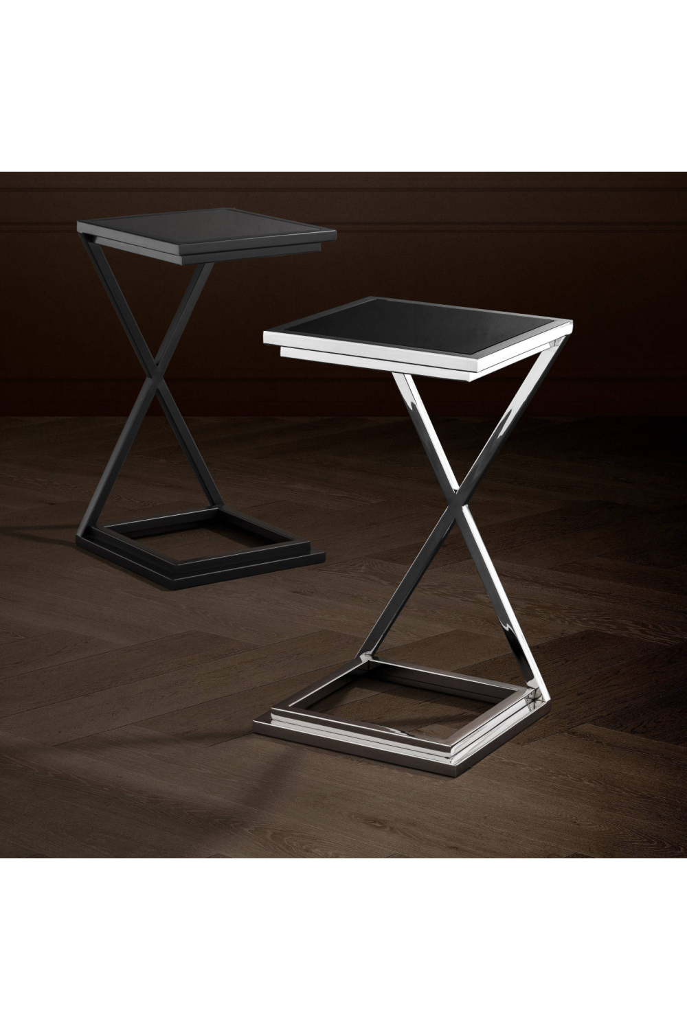 Black Glass Side Table | Eichholtz Cross | OROA