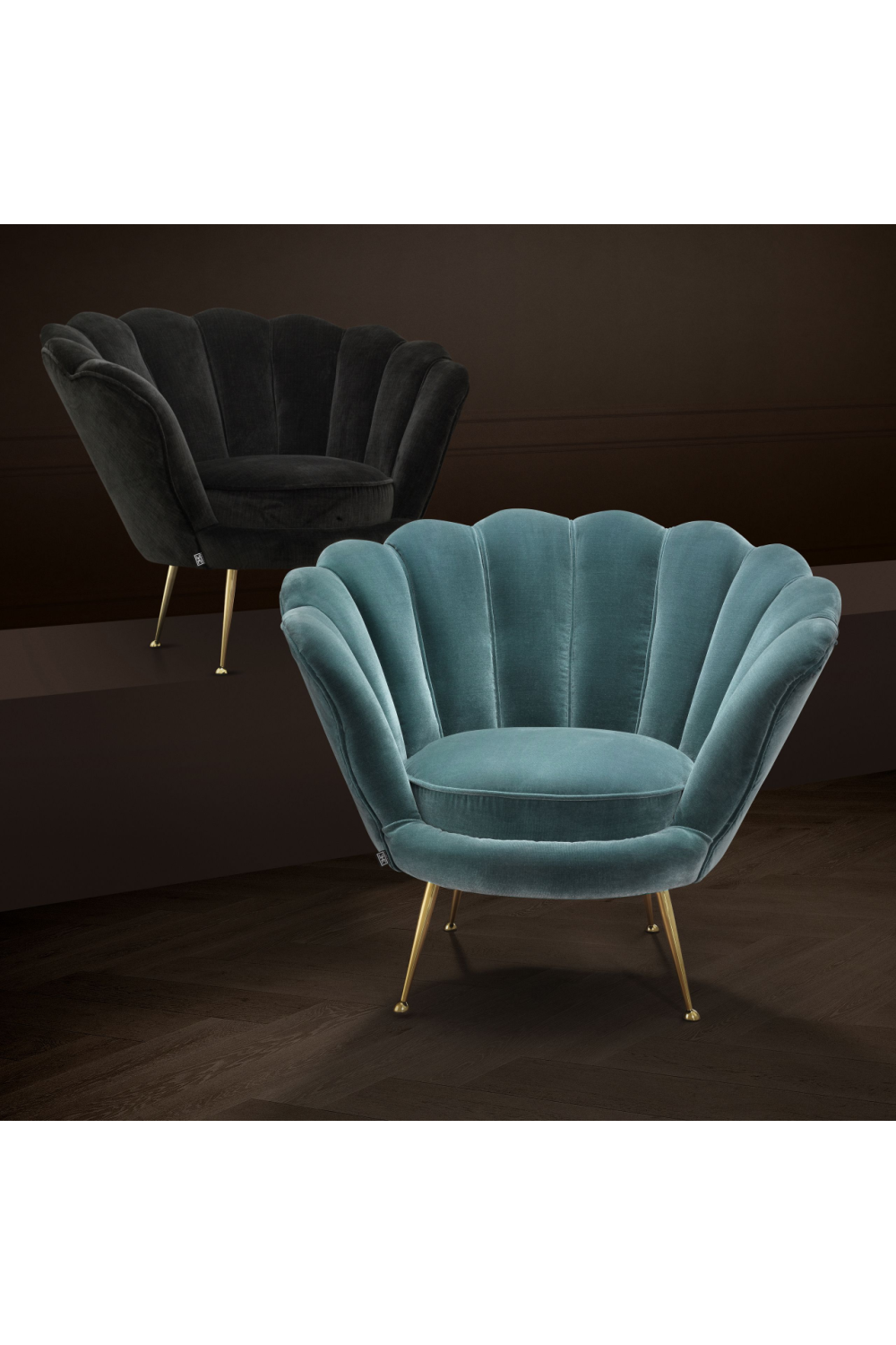 Blue Scalloped Accent Chair | Eichholtz Trapezium | Oroa.com