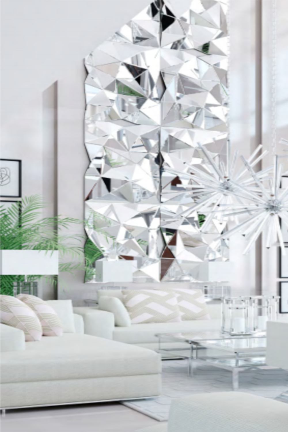 3D Triangle Faceted Wall Mirror | Eichholtz Boyton | OROA