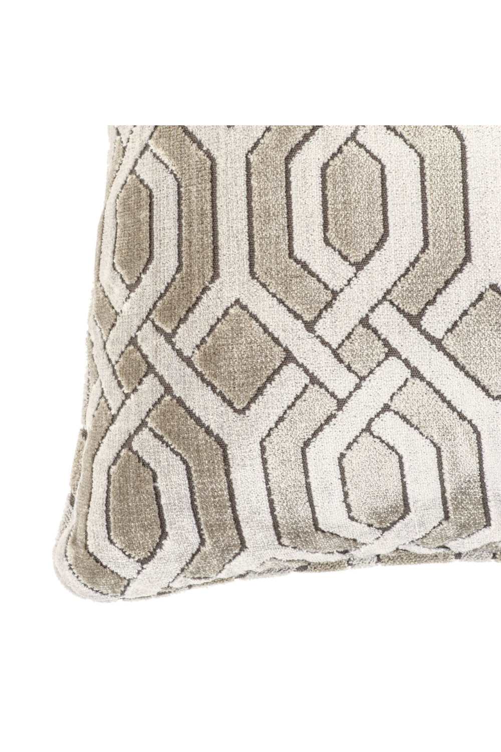 Blue Cream Trellis Velvet Throw Pillow Cover